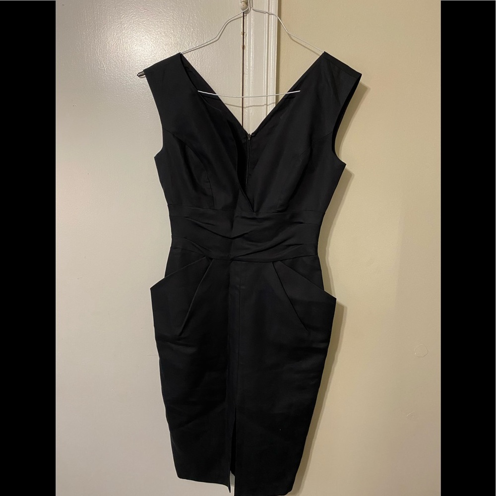 Bettina Liano black v neck dress size 10